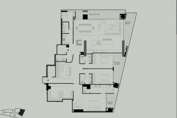 Apartamento de 4 alcobas en venta en La Cabrera, Bogotá, 302 m² · foto 4 de 4