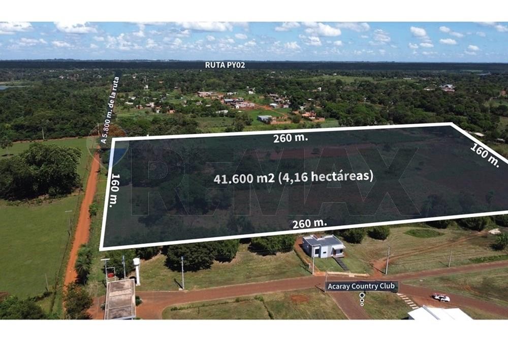 Exclusivo Terreno de 4.16 Hectáreas en Km9 Acaray, Ciudad del Este, Alto Paraná, Paraguay - Ideal para Loteamientos o Desarrollos Recreativos. Ubicación Estratégica a 450m del Río y 5.8km de la Ruta PY02. Amplio Frente de 160m. Inversión de $450,000. — foto 2