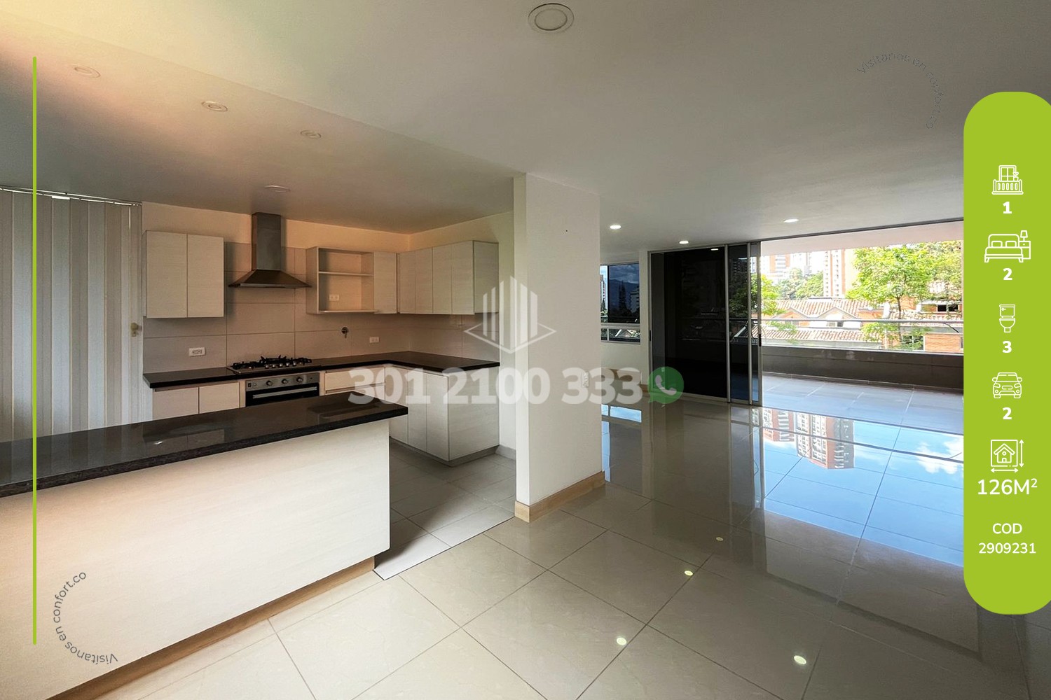 2BR Apartment in El Poblado (126 m²)