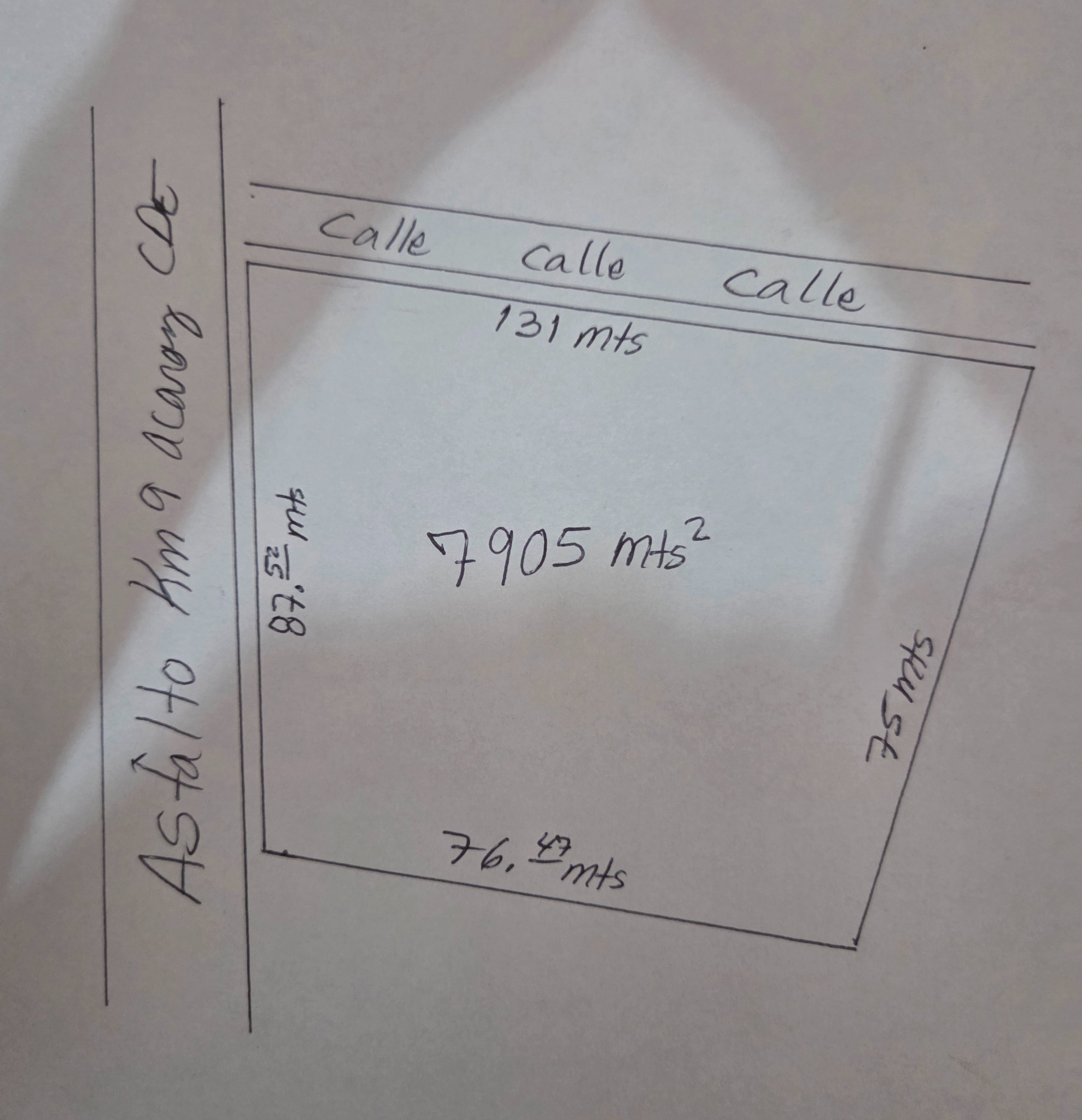 Vendo Terreno Sobre Calle Km 9 Acaray CDE Mide 7905 mts2, Por: 130.000 Dólares — foto 3