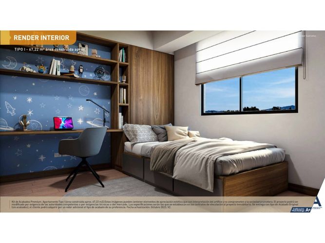 Apartamento de 2 alcobas en venta en Barro Blanco, Rionegro, 80 m² · foto 3 de 8
