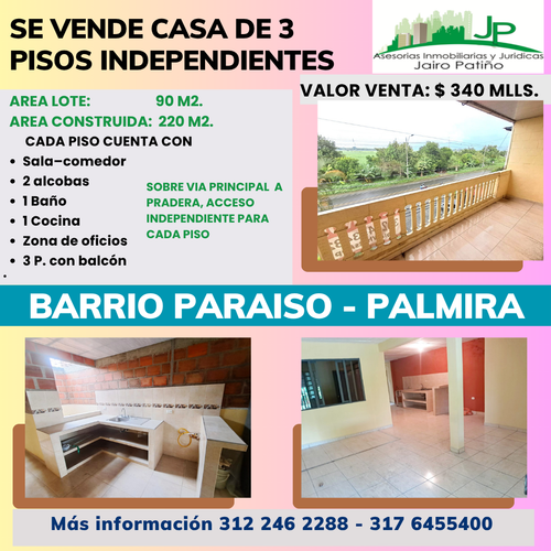 Casa de 6 alcobas en venta en El Paraiso, Palmira, 220 m² · foto 3 de 11