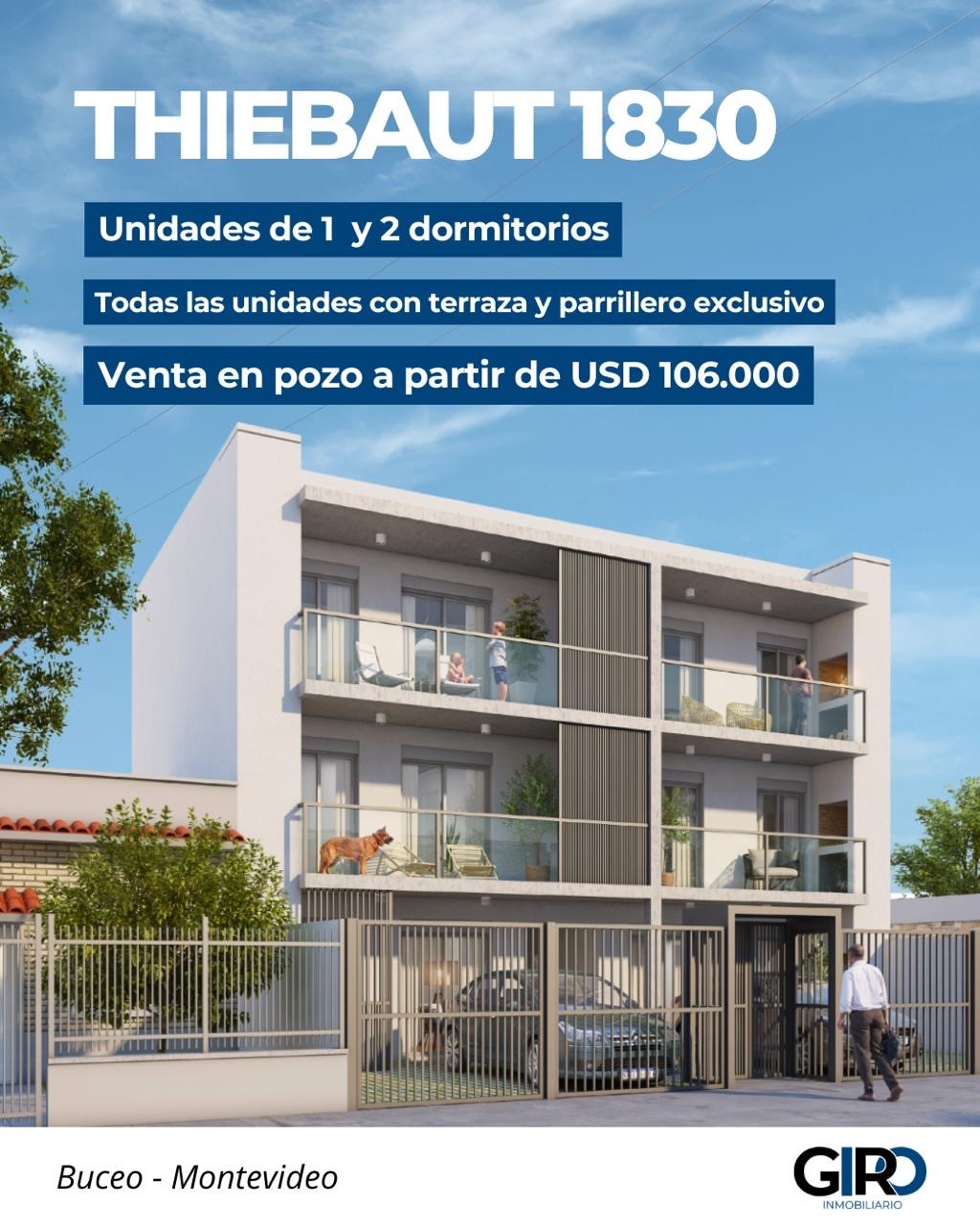 Lanzamiento Exclusivo: Thiebaut 1830, Buceo. Todas las unidades con Terraza y Parrillero Privado. Inversión en Pozo.