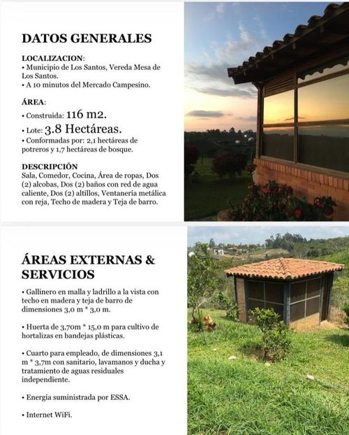 Finca en venta en Mesa De Los Santos, Piedecuesta, 38000 m² · foto 2 de 5