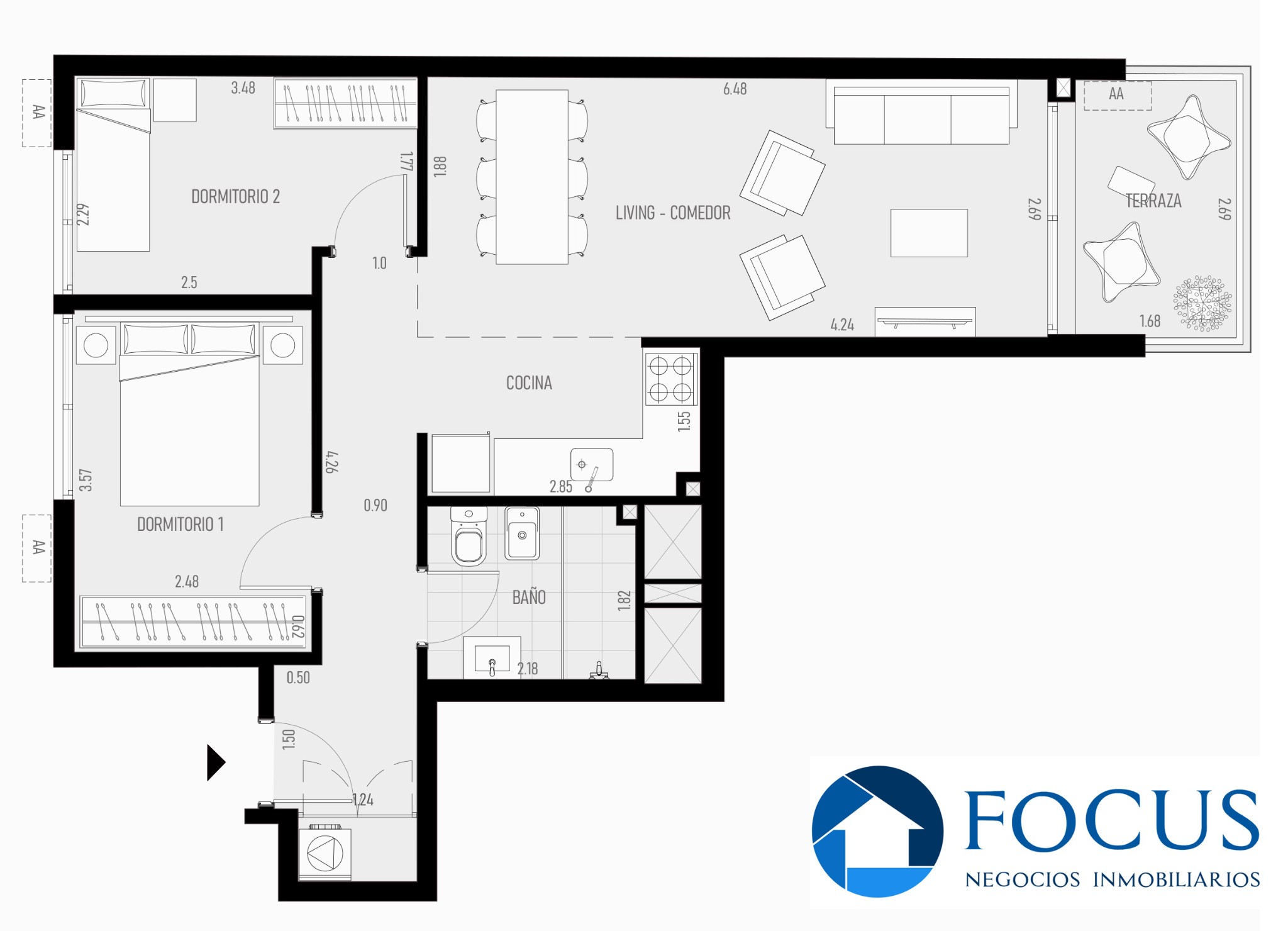 Venta Apartamento 2 Dormitorios Con Terraza En La Blanqueada - Widok 2