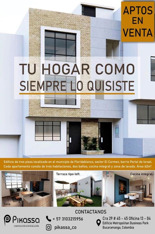 Apartamento de 3 alcobas en venta en El Portal De Israel, Floridablanca, 62 m² · foto 7 de 10