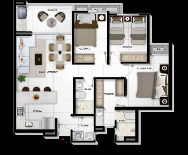 Apartamento de 3 alcobas en venta en Rio Alto, Barranquilla, 83 m² · foto 19 de 21
