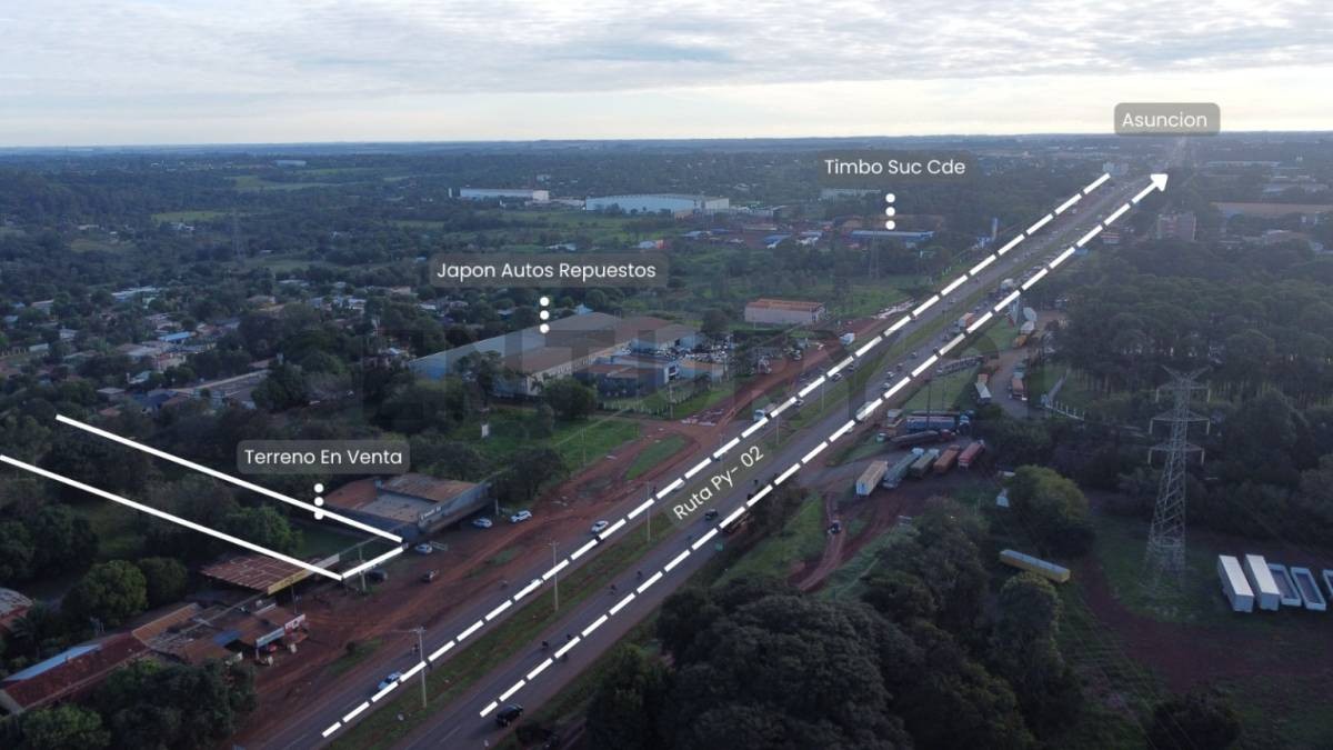Terreno Excepcional en Venta sobre Ruta PY-02, Km 12 Monday, Ciudad del Este, Alto Paraná. Ubicación Estratégica con 2.160 m² y Acceso a Ruta PY-07. ¡Oportunidad Única por US$ 380.000! — foto 3