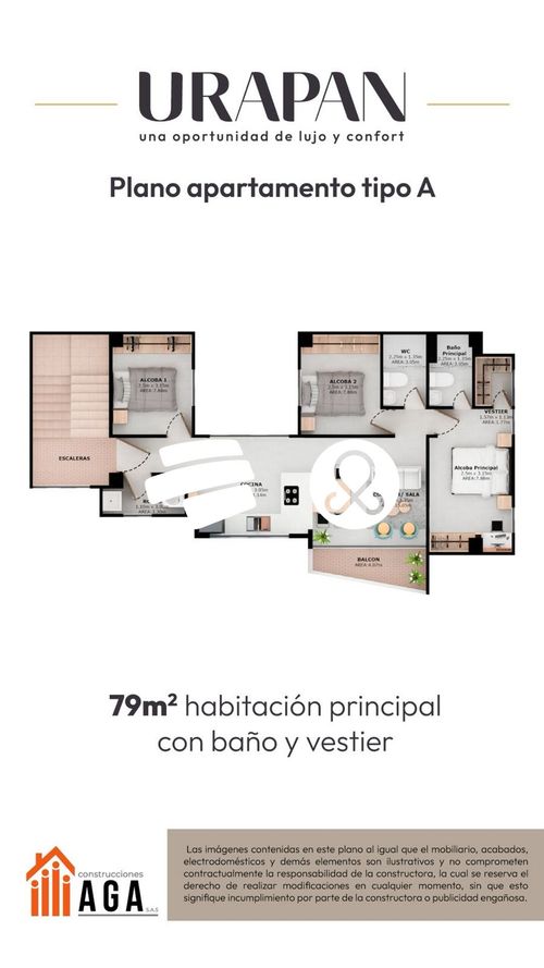 Apartamento de 3 alcobas en venta en La Gloria, Medellín, 78 m² · foto 7 de 13