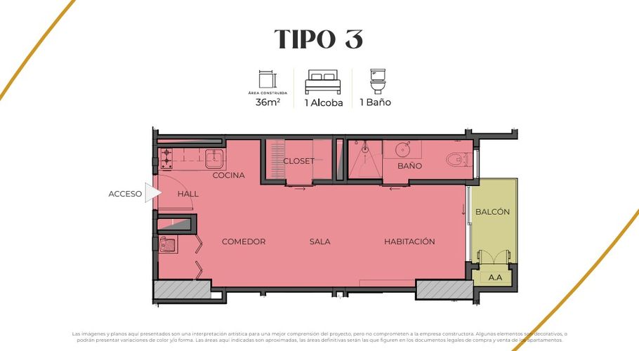Apartaestudio en venta en Base Naval, Barranquilla, 36 m² · foto 12 de 12