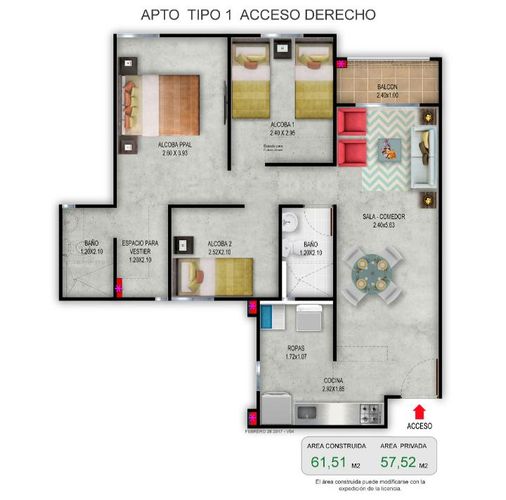 Apartamento de 3 alcobas en venta en Ub. Alferez Real I Etapa, Jamundí, 61 m² · foto 14 de 14