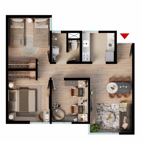 Apartamento de 3 alcobas en venta en San Pablo Jerico, Bogotá, 50 m² · foto 7 de 9