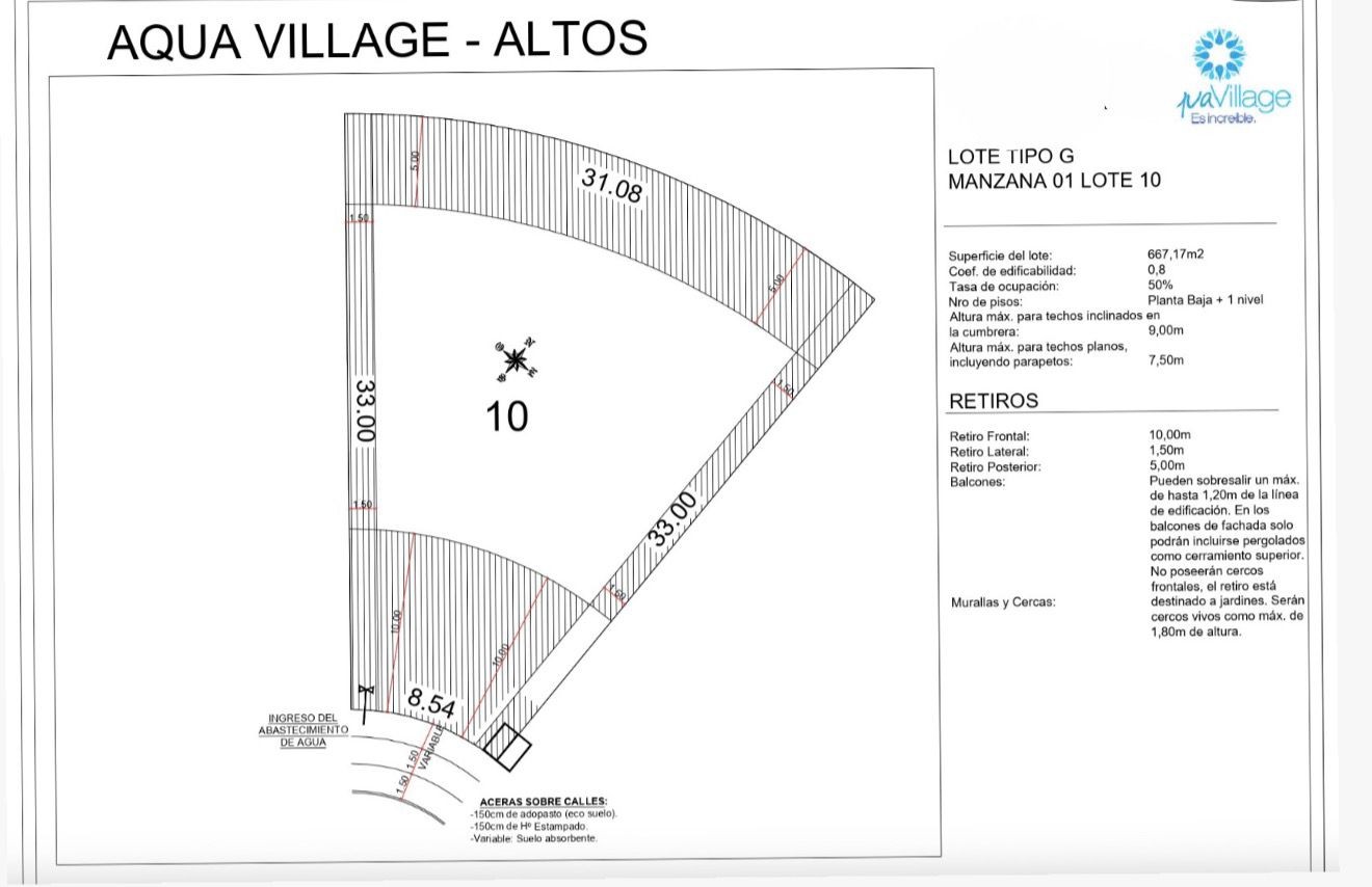 VENDO por 115.000 us . HERMOSISIMO terreno DENTRO DE AQUA VILLAGE. 667m2 — foto 2