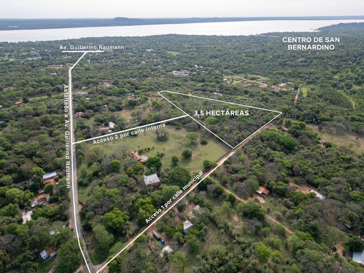 VENDO PROPIEDAD DE 3,5 HECTÁREAS CON VISTA AL LAGO YPACARAÍ — SAN BERNARDINO Zona Pirayú-i — foto 2