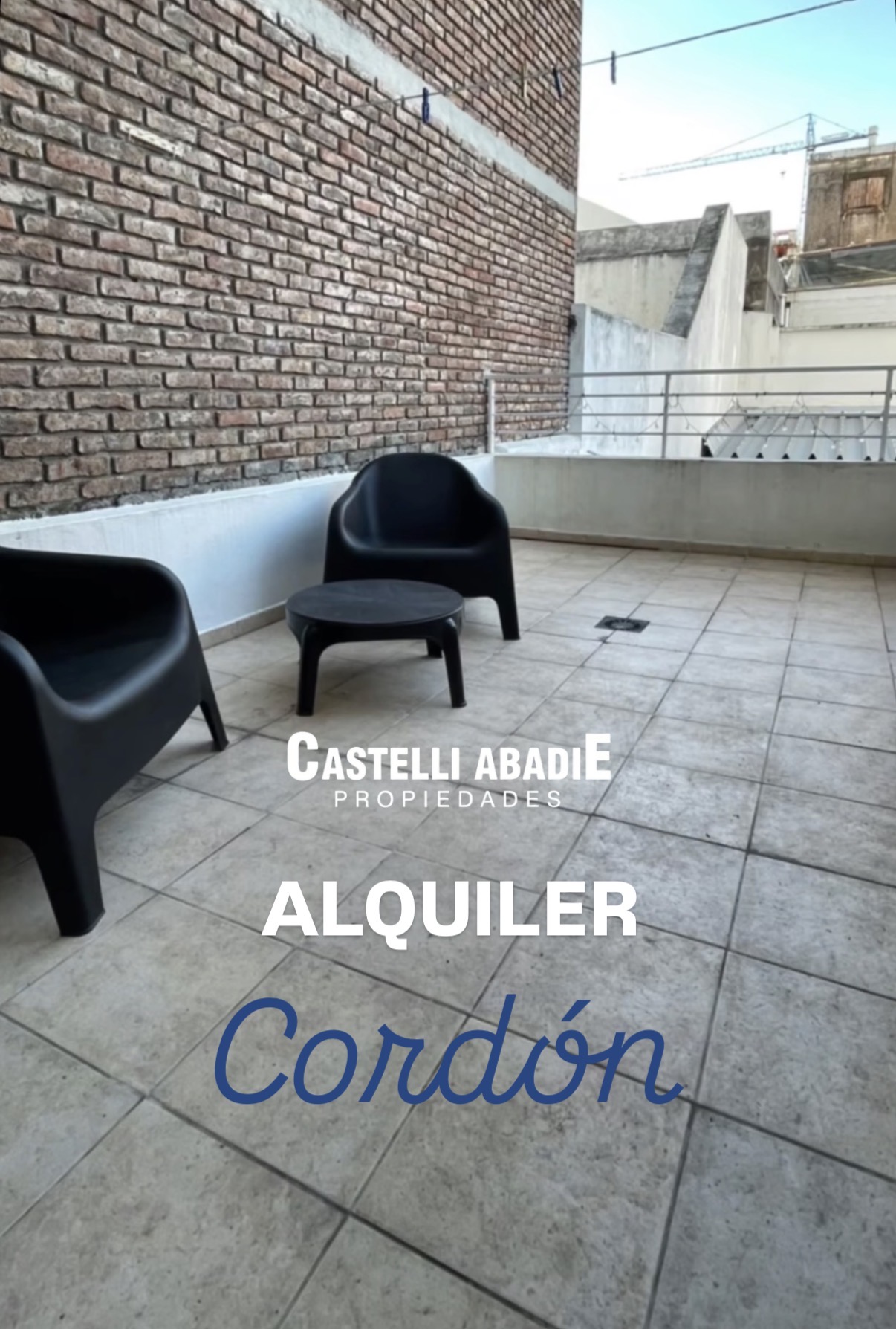 APARTAMENTO EN ALQUILER EN CORDON SUR.    TERRAZA GRANDE - 1 DORMITORIO - 1 BANO - GARAJE