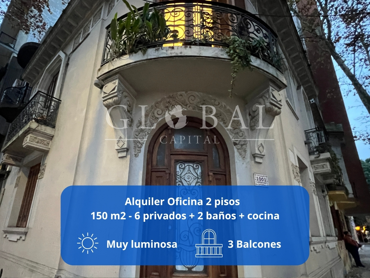 Oficina en alquiler parque rodo 6 privados excelente esquina