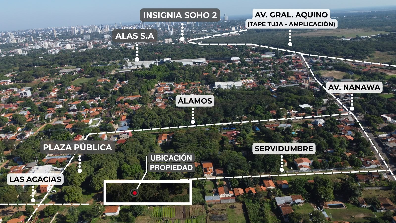 En venta terreno 2.614 m2 amurallado - A minutos de Tape Tuja - Luque. — foto 3