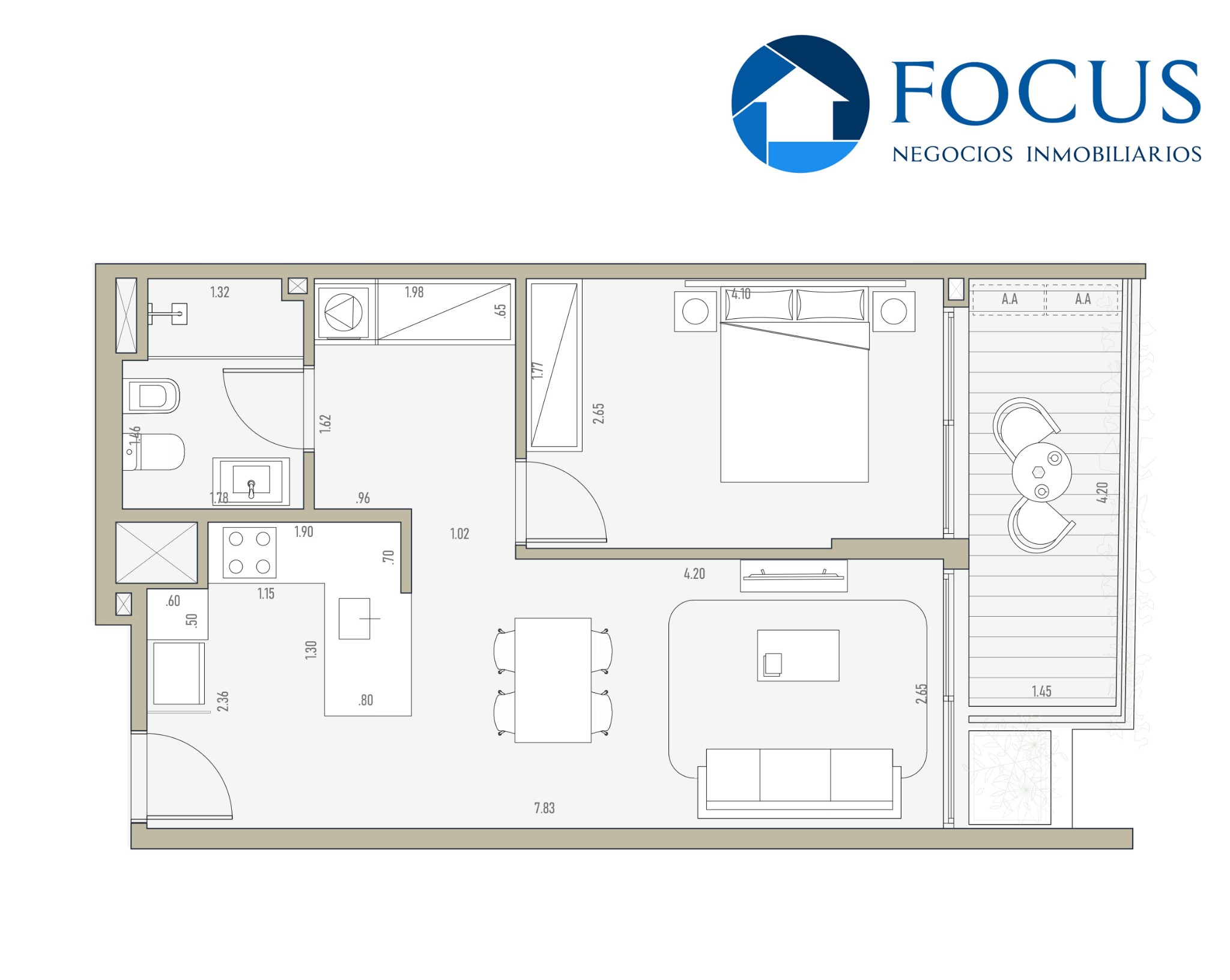 Venta Apartamento 1 Dormitorio Con Terraza Al Frente En Cordón - Vista 2