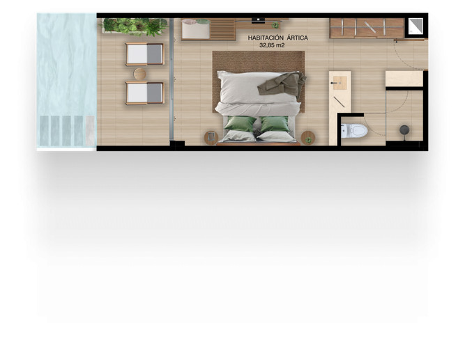 Apartaestudio en venta en Punta Canoa, Cartagena, 32 m² · foto 19 de 20