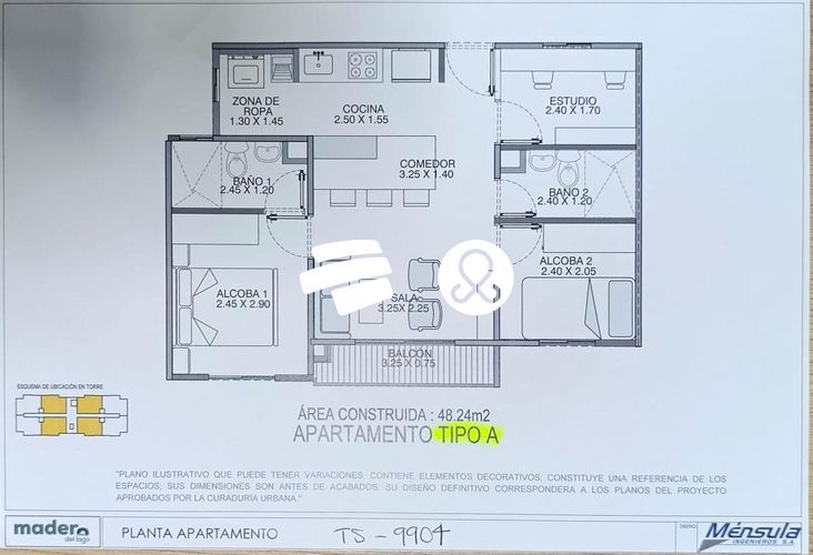 Apartamento de 2 alcobas en venta en Abreo, Rionegro, 48 m² · foto 6 de 12