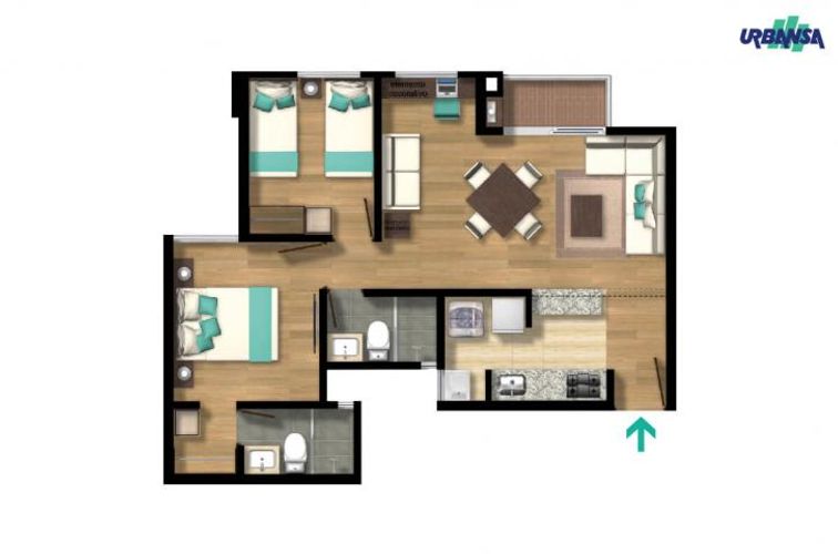 Apartamento de 2 alcobas en venta en El Redil, Bogotá, 59 m² · foto 2 de 17
