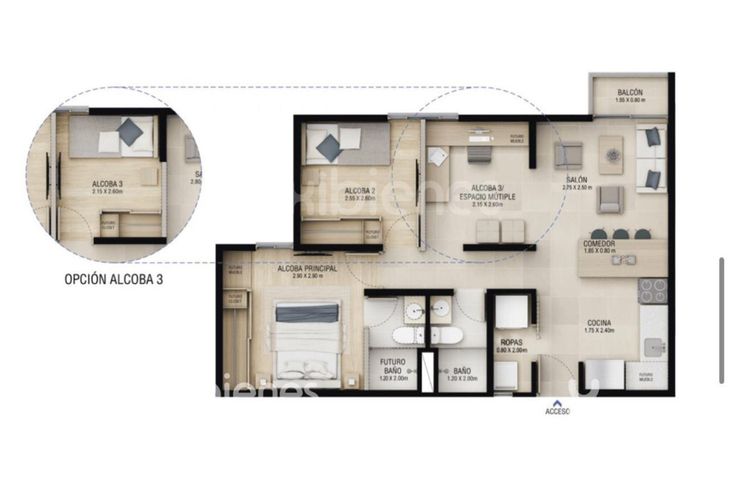 Apartamento en venta en Monteazul, Sabaneta · foto 5 de 6