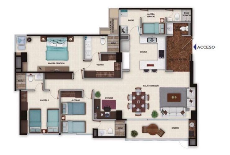 Apartamento de 4 alcobas en venta en Buenavista, Barranquilla, 146 m² · foto 20 de 20