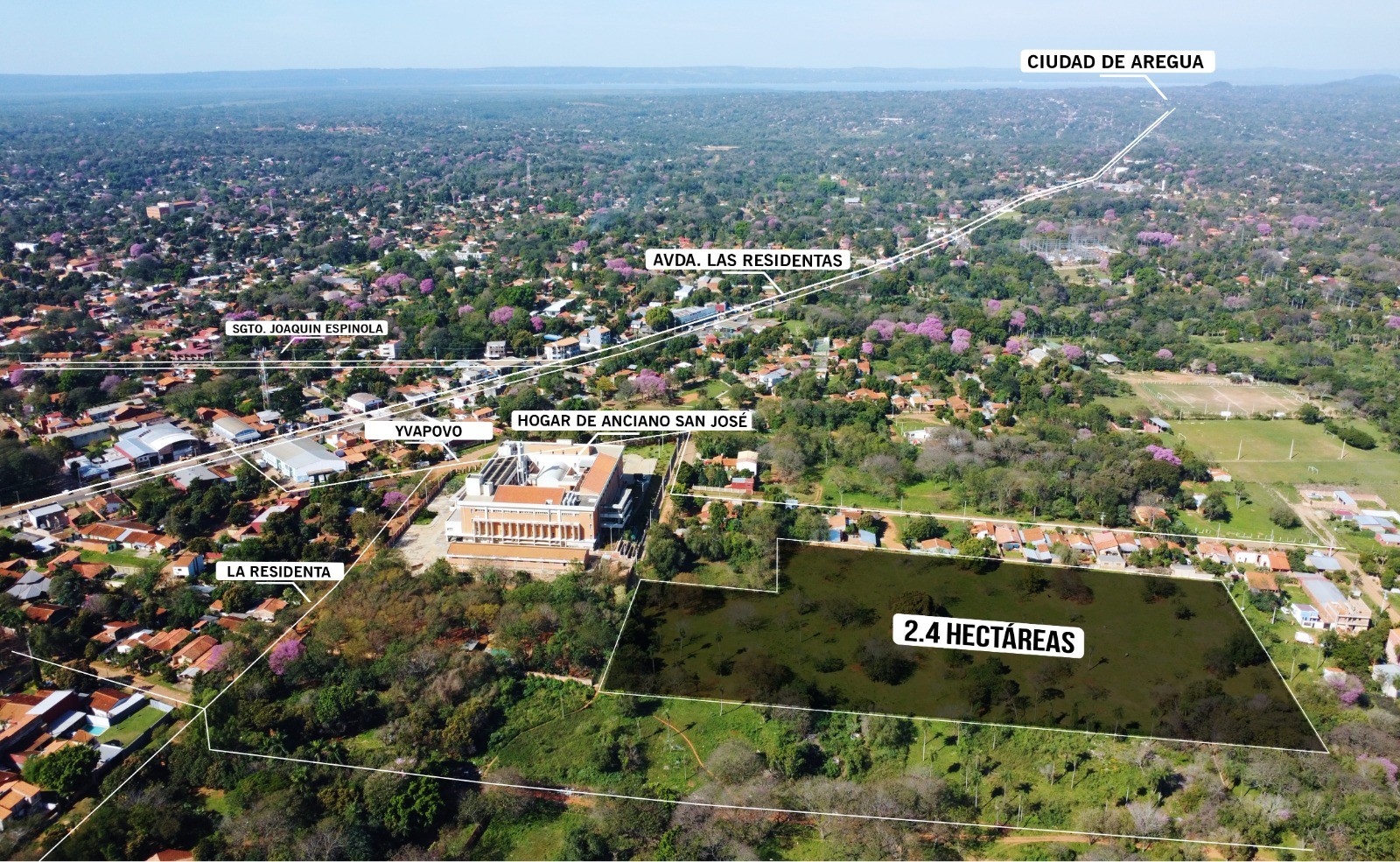 VENDO PARA DESARROLLO  2,4 HECTAREAS EN LUQUE - a 3 cuadras de la Avda. Las Residentas BARRIO LA AMISTAD — foto 2