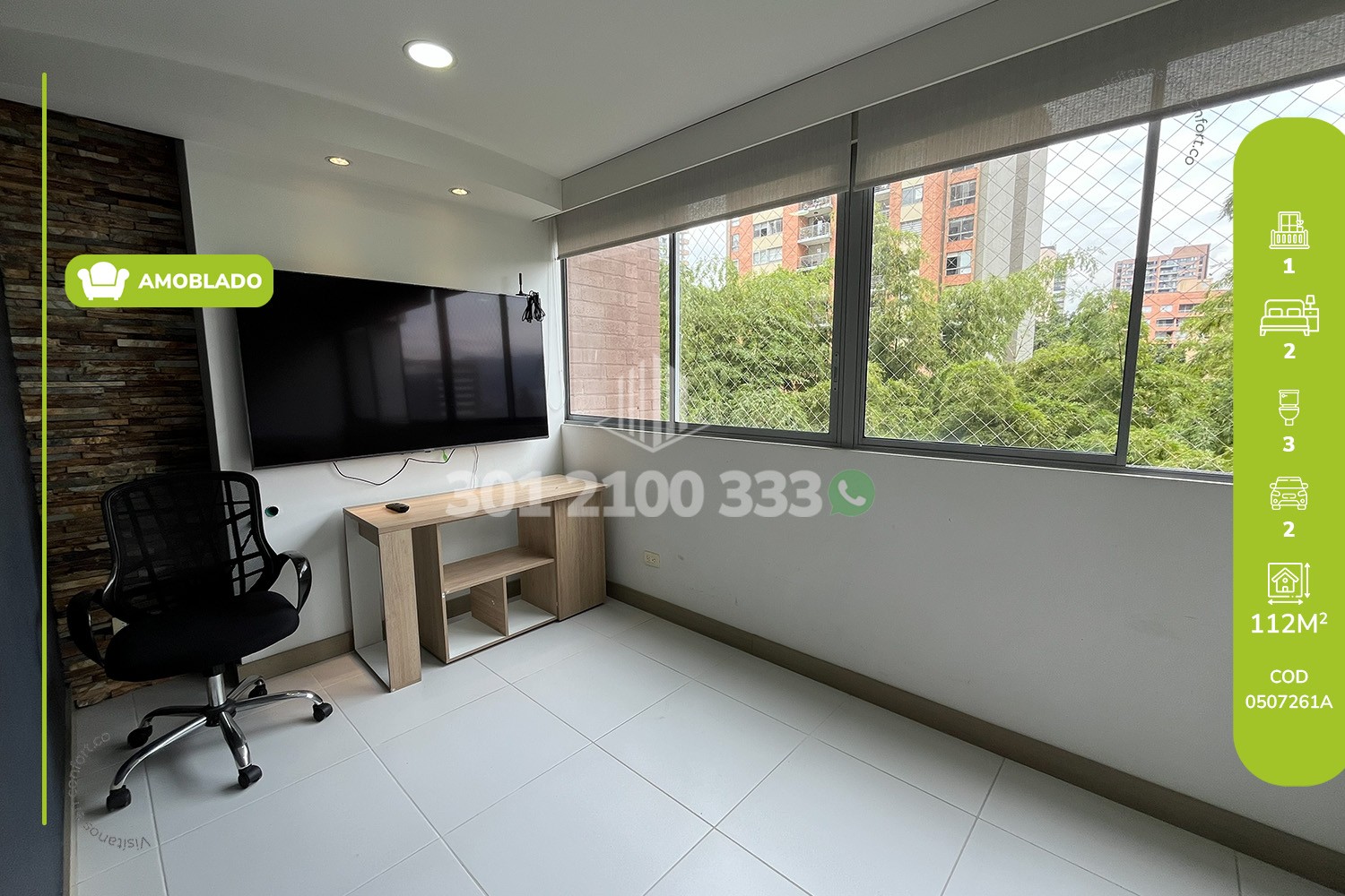 2BR Apartment in El Poblado (112 m²)
