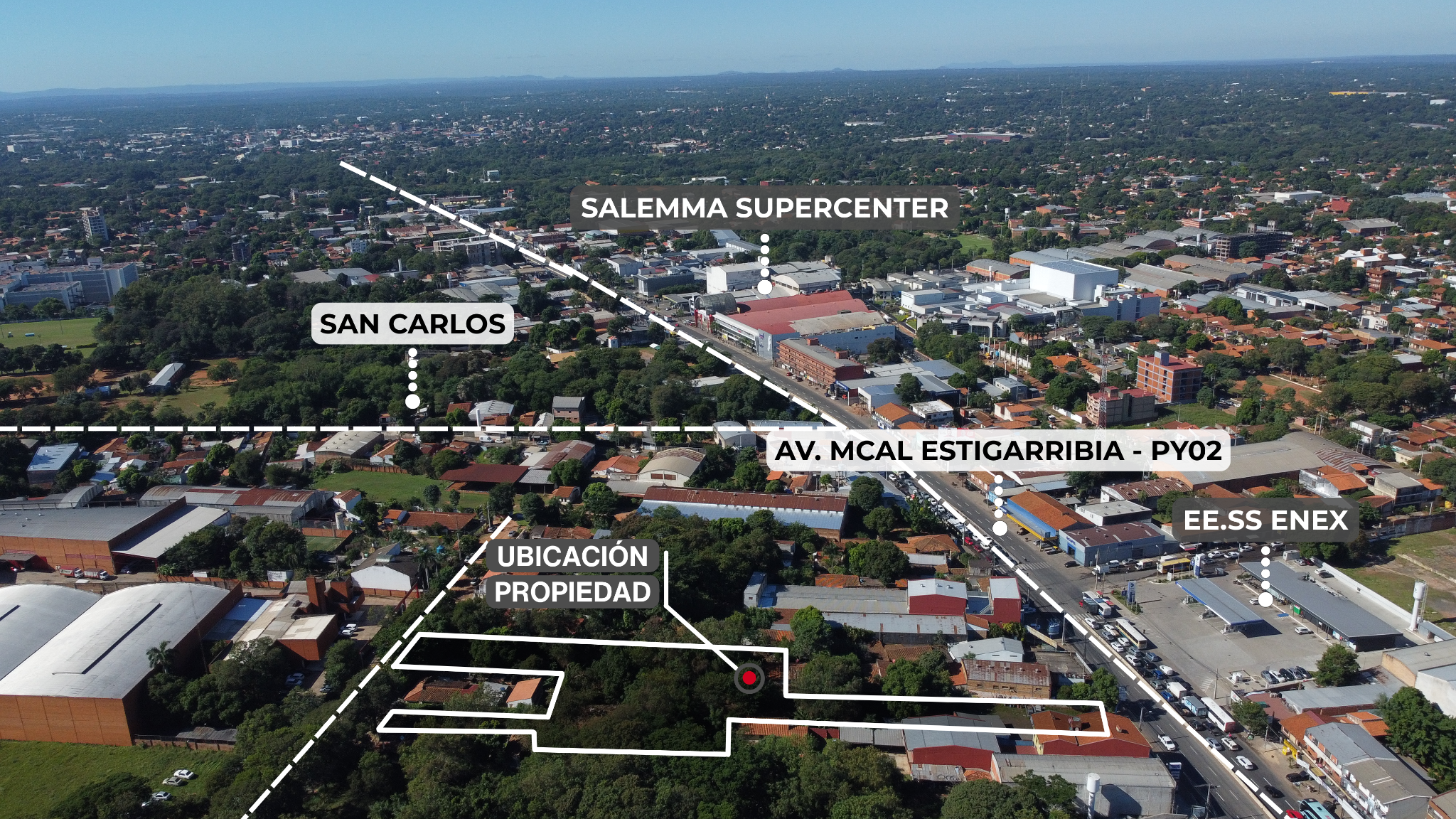 En Venta 5.100 m2 sobre Ruta Mcal. Estigarribia. Zona Salemma. Con 3 accesos — foto 3