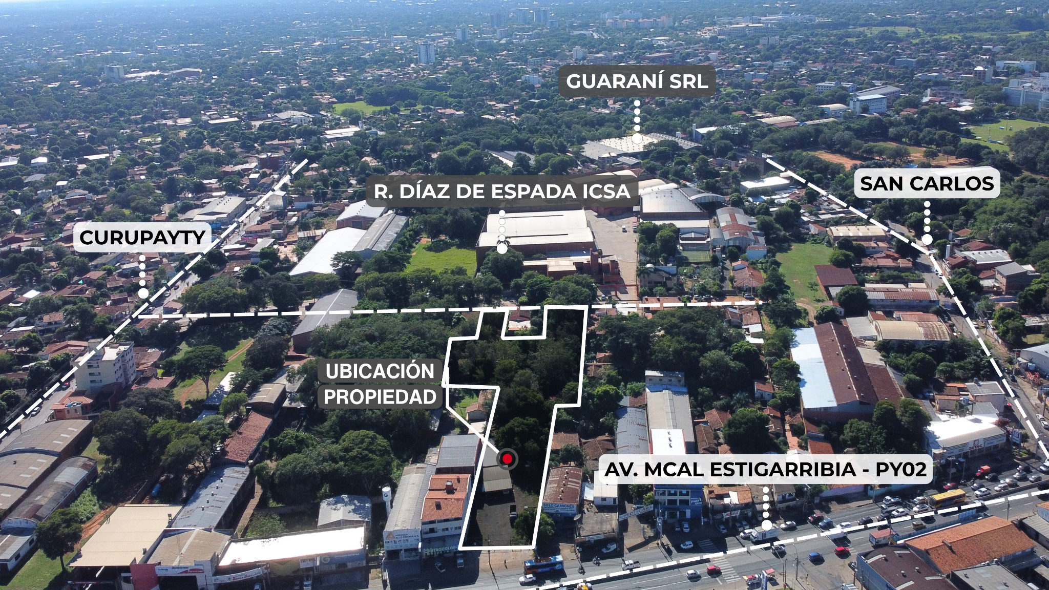 En Venta 5.100 m2 sobre Ruta Mcal. Estigarribia. Zona Salemma. Con 3 accesos — foto 2