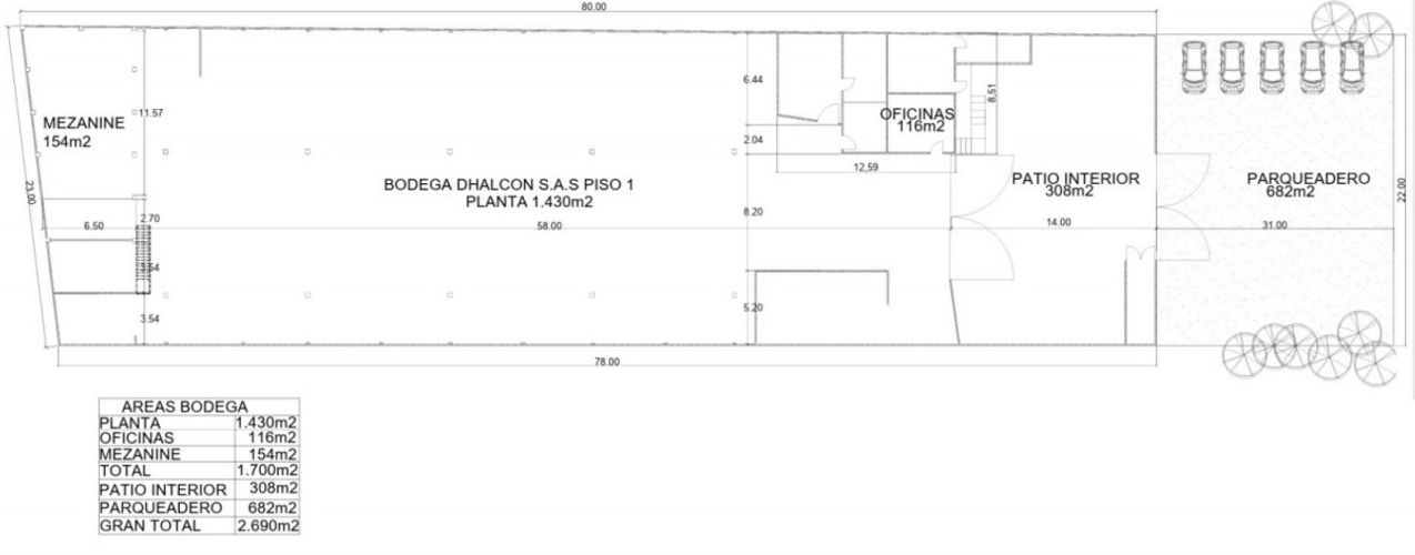 Bodega en arriendo en Cascajal, Cali, 1700 m² · foto 6 de 6