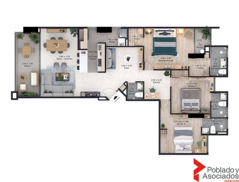 Apartamento en venta en Laureles, Medellín · foto 23 de 23