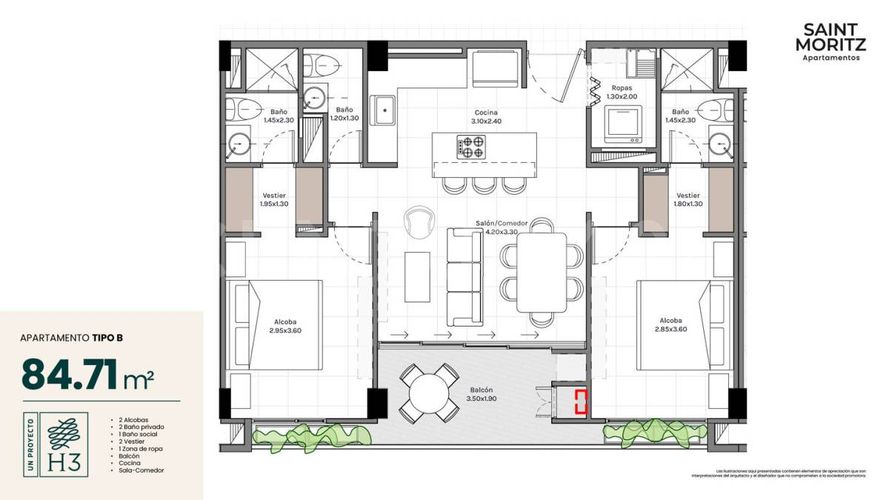 Apartamento de 2 alcobas en venta en El Retiro, 110 m² · foto 12 de 12