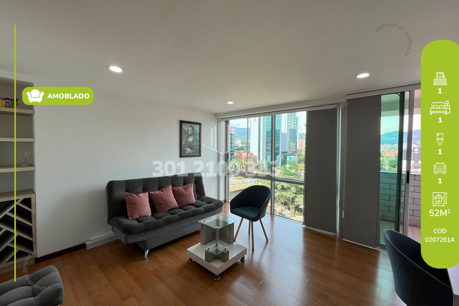 Studio for rent in Oviedo, Medellín