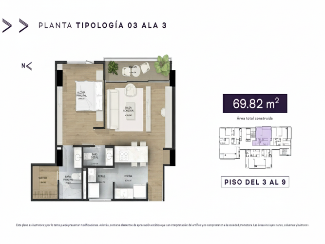 Apartamento de 1 alcoba en venta en Villa Carlota, Medellín, 69 m² · foto 16 de 24