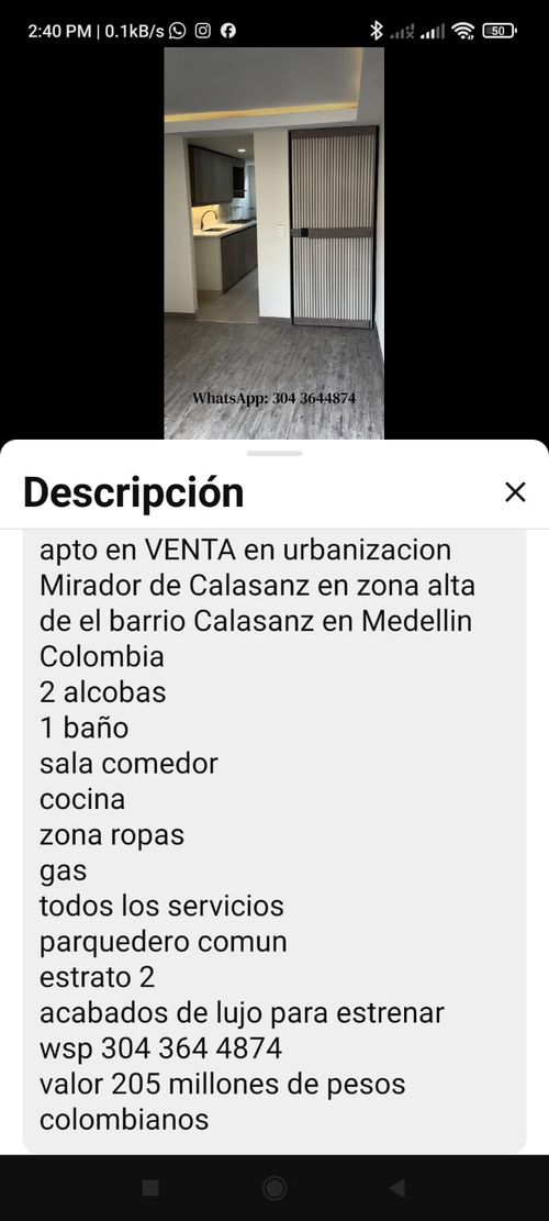 Apartamento de 2 alcobas en venta en Blanquizal, Medellín, 43 m² · foto 12 de 13