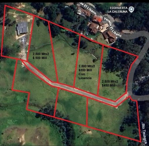 Lote en venta en El Libano, La Calera, 2500 m² · foto 2 de 2