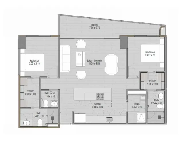 Apartamento de 2 alcobas en venta en Nazareth, El Retiro, 74 m² · foto 6 de 7