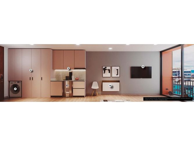 Apartaestudio en venta en Chico, Bogotá, 26 m² · foto 3 de 14
