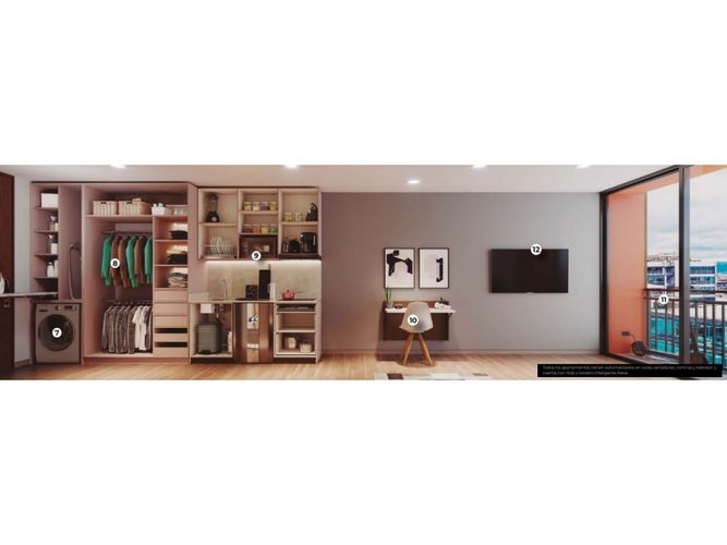 Apartaestudio en venta en Chico, Bogotá, 26 m² · foto 4 de 14