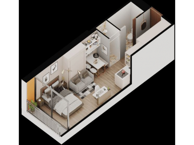 Apartaestudio en venta en Chico, Bogotá, 26 m² · foto 13 de 14