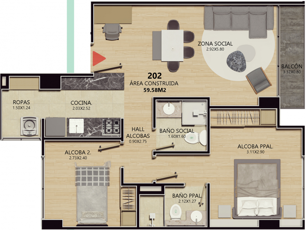 Apartamento en venta en Barrios Unidos, Bogotá · foto 9 de 9