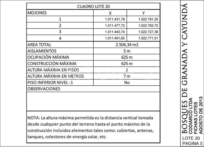 Lote en venta en Santa Isabel, La Calera, 2504 m² · foto 10 de 14