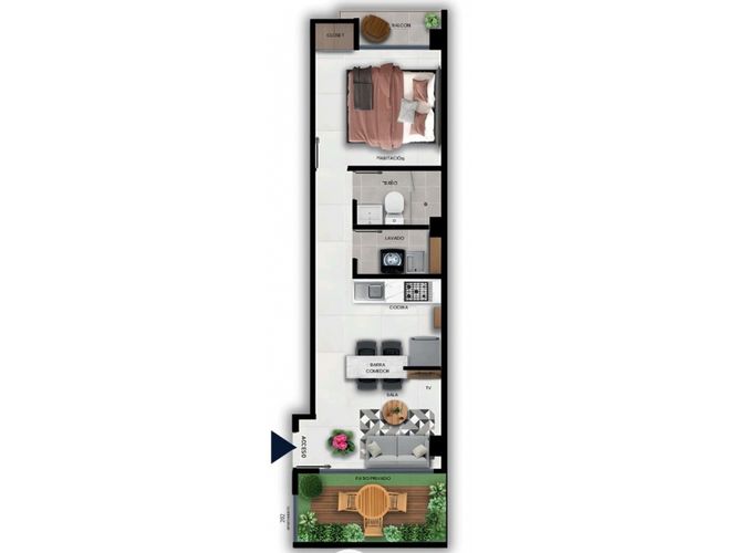 Apartaestudio en venta en Barrios Unidos, Bogotá, 36 m² · foto 4 de 4