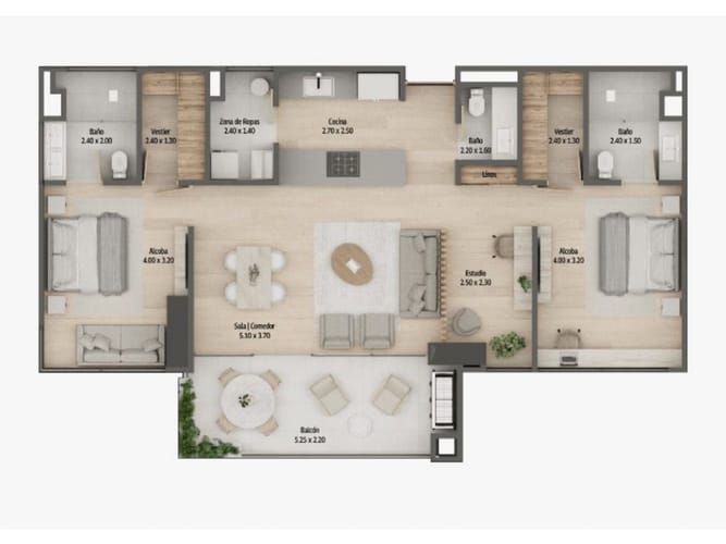 Apartamento de 2 alcobas en venta en Los Balsos, Medellín, 109 m² · foto 9 de 9