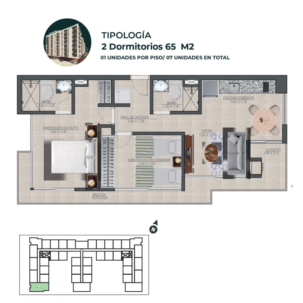 PORTA 4: 2 Dormitorios con financiación propia hasta 10 años - foto 2