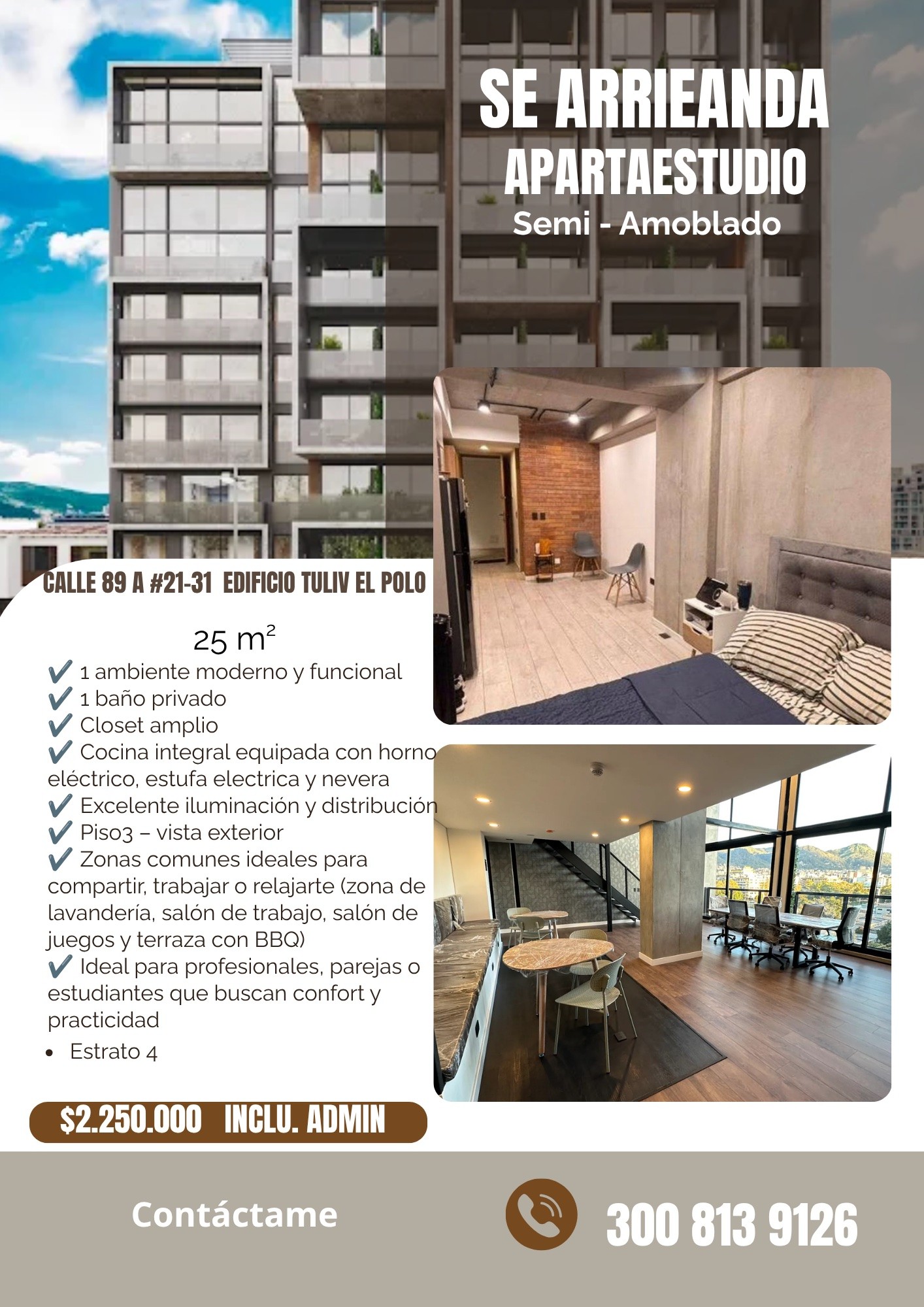 Apartaestudio en Arriendo en Polo club, Bogotá
