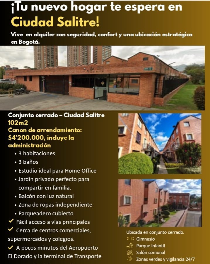 Casa en Arriendo en Ciudad salitre, Bogotá