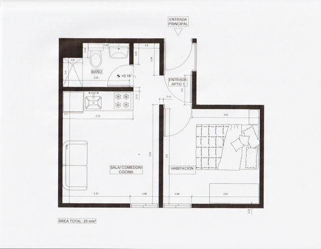 Apartaestudio en arriendo en Pablo Vi Norte, Bogotá, 25 m² · foto 8 de 8